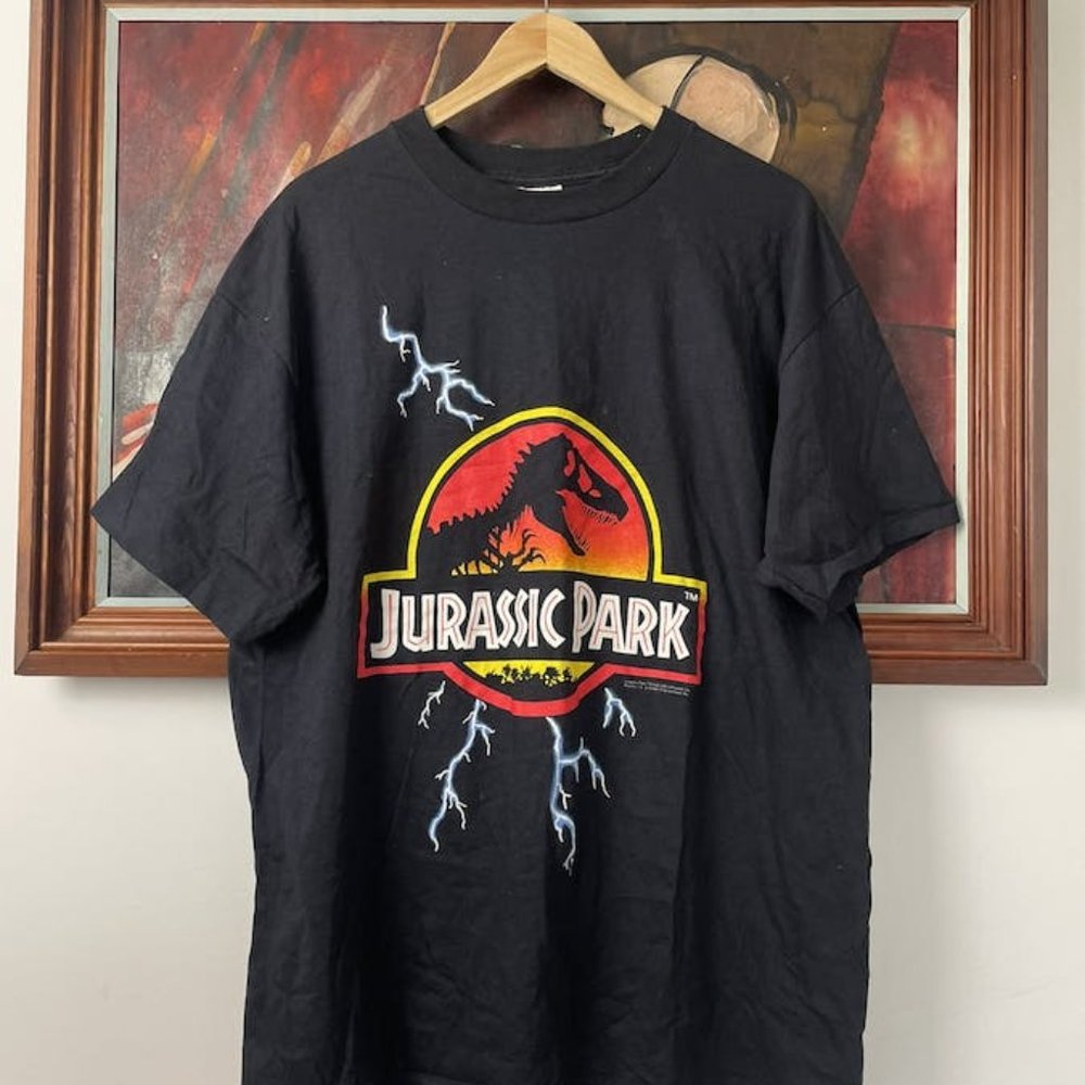 Vintage 90s Movie Promo Tee Jurassic Park Og Universal Rare